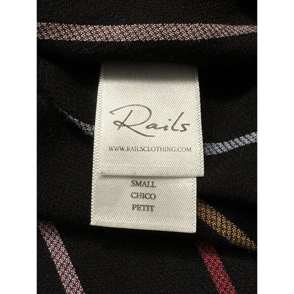 RAILS Black Multi Color Striped Shirt Size Small - Picture 3 of 6